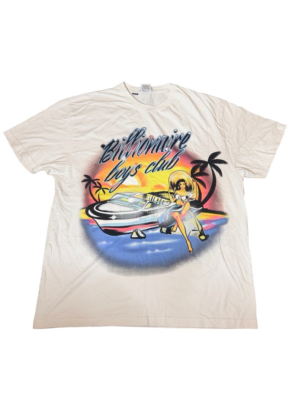 Billionaire Boys Club White Tropical Boat Graphic Tee Memories vintage INSP XL